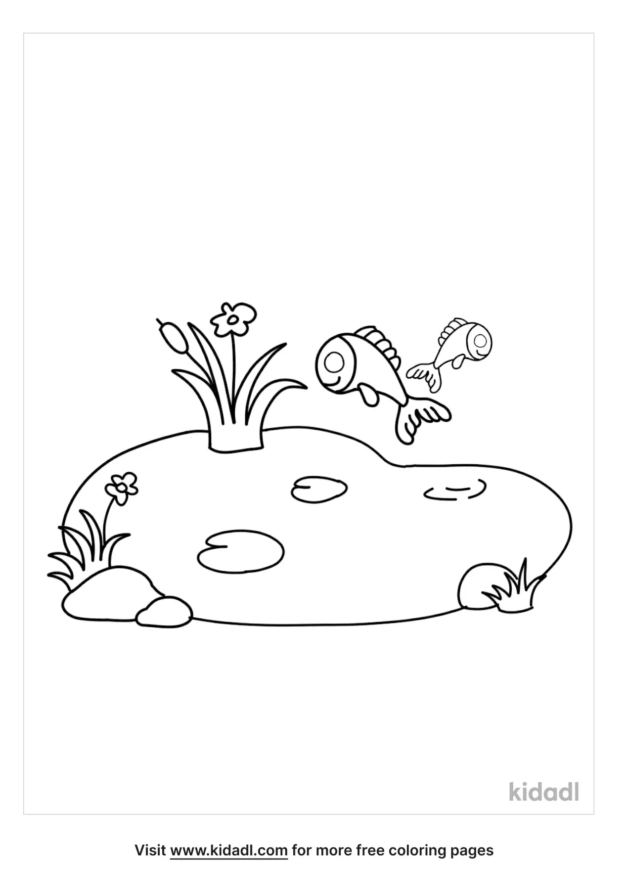 Free Pond Coloring Page Coloring Page Printables Kidadl