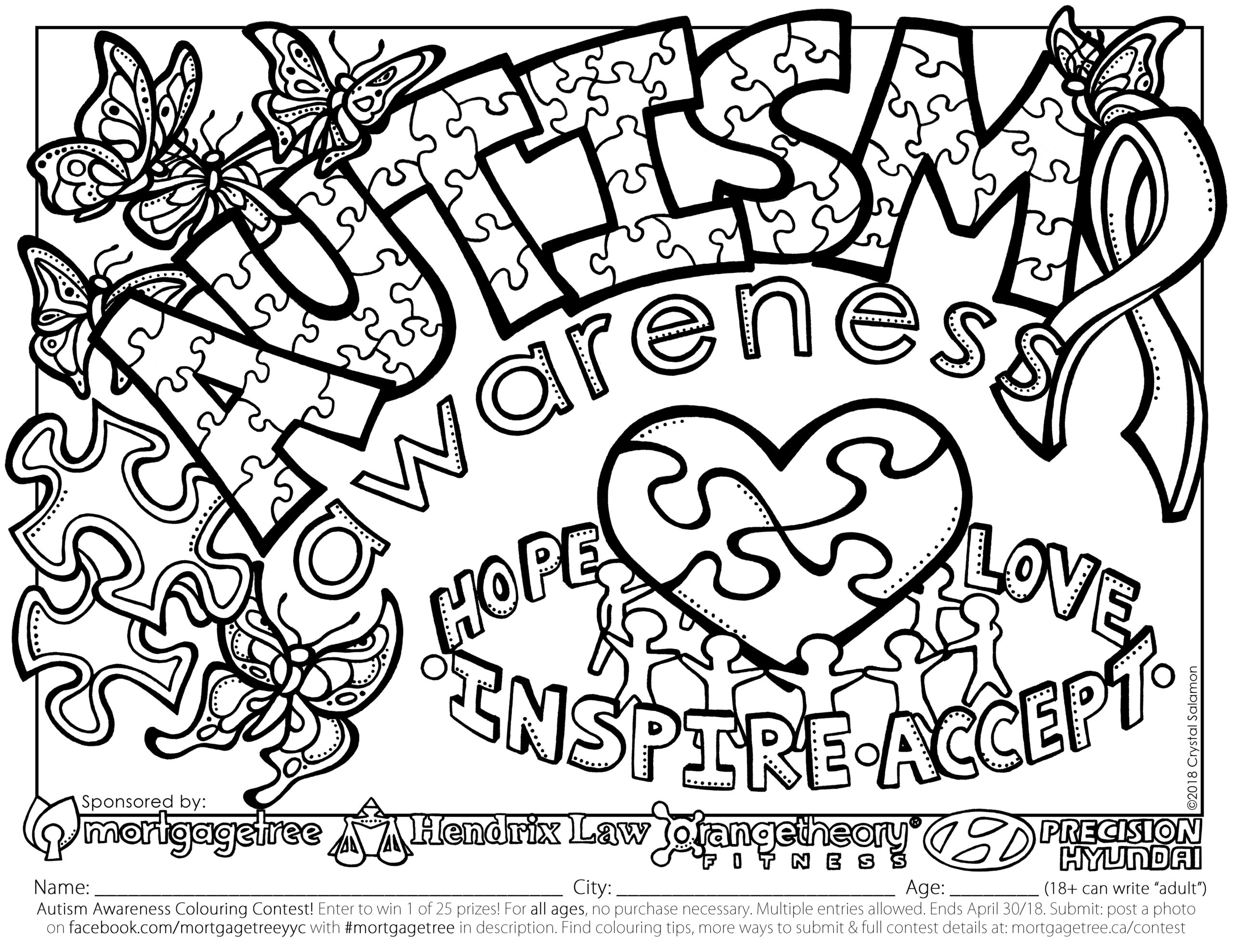 Free Printable Autism Awareness Coloring Pages