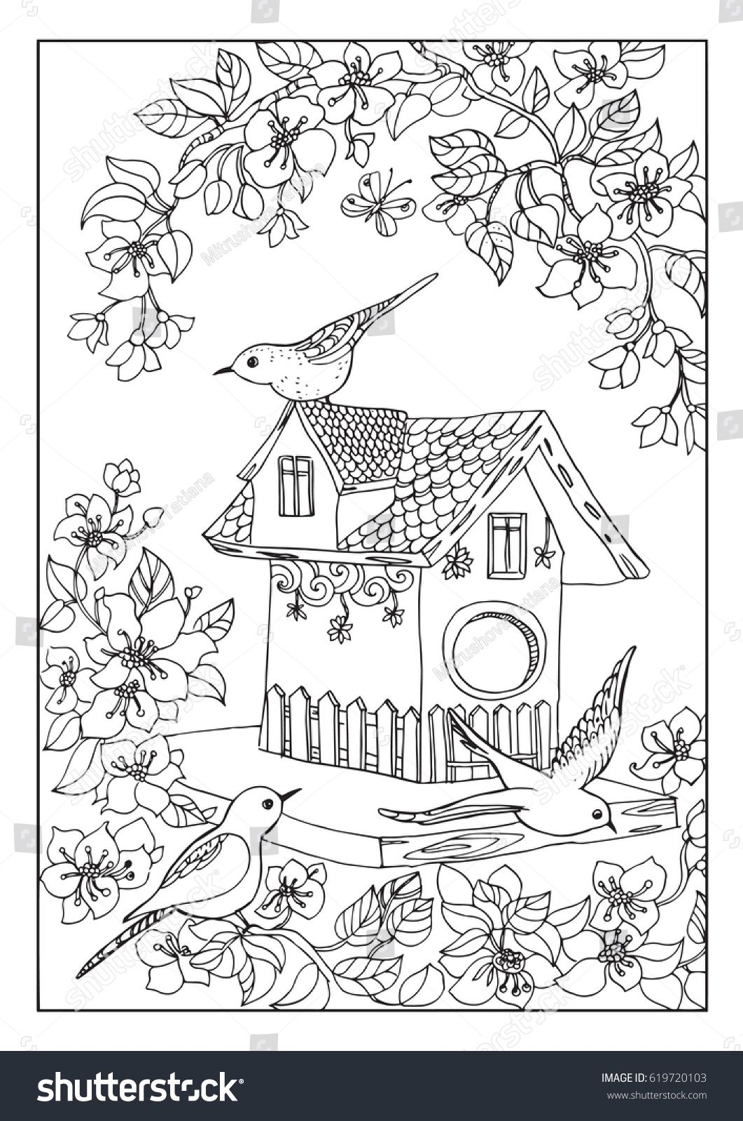 Free Printable Bird House Coloring Pages