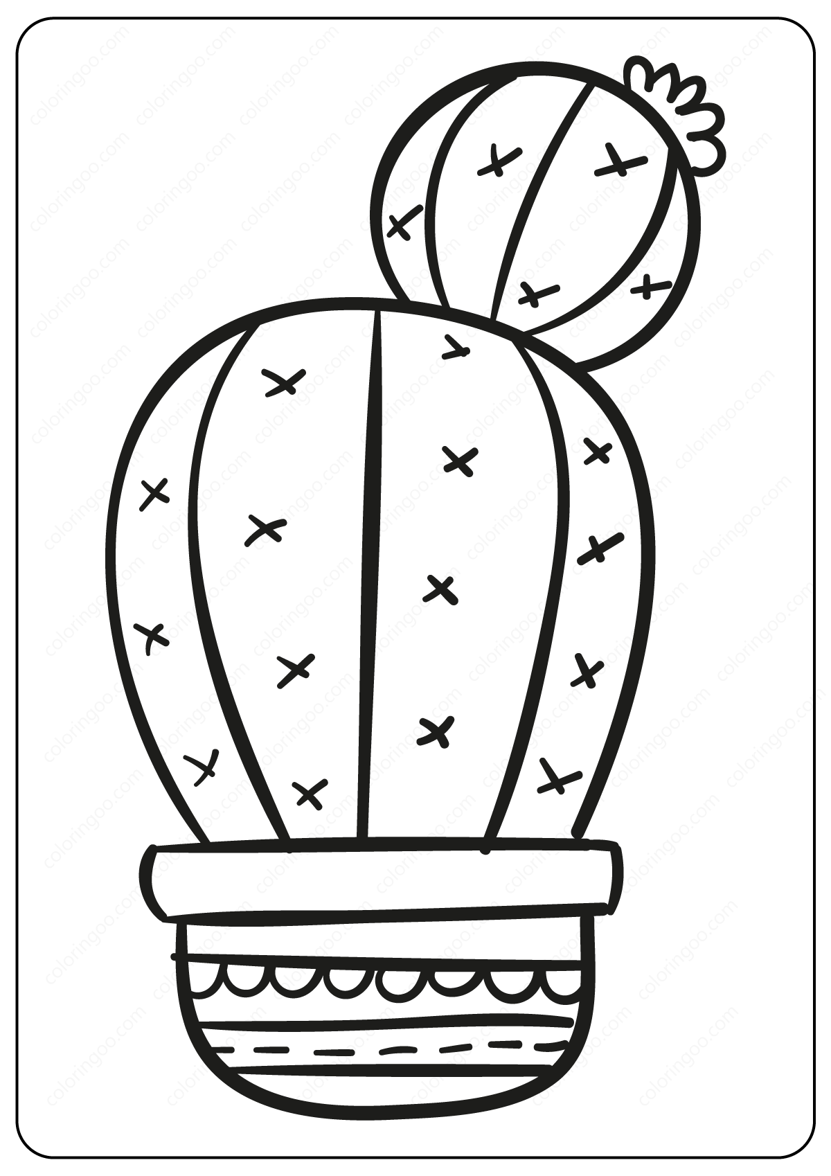 Free Printable Cactus Coloring Pages