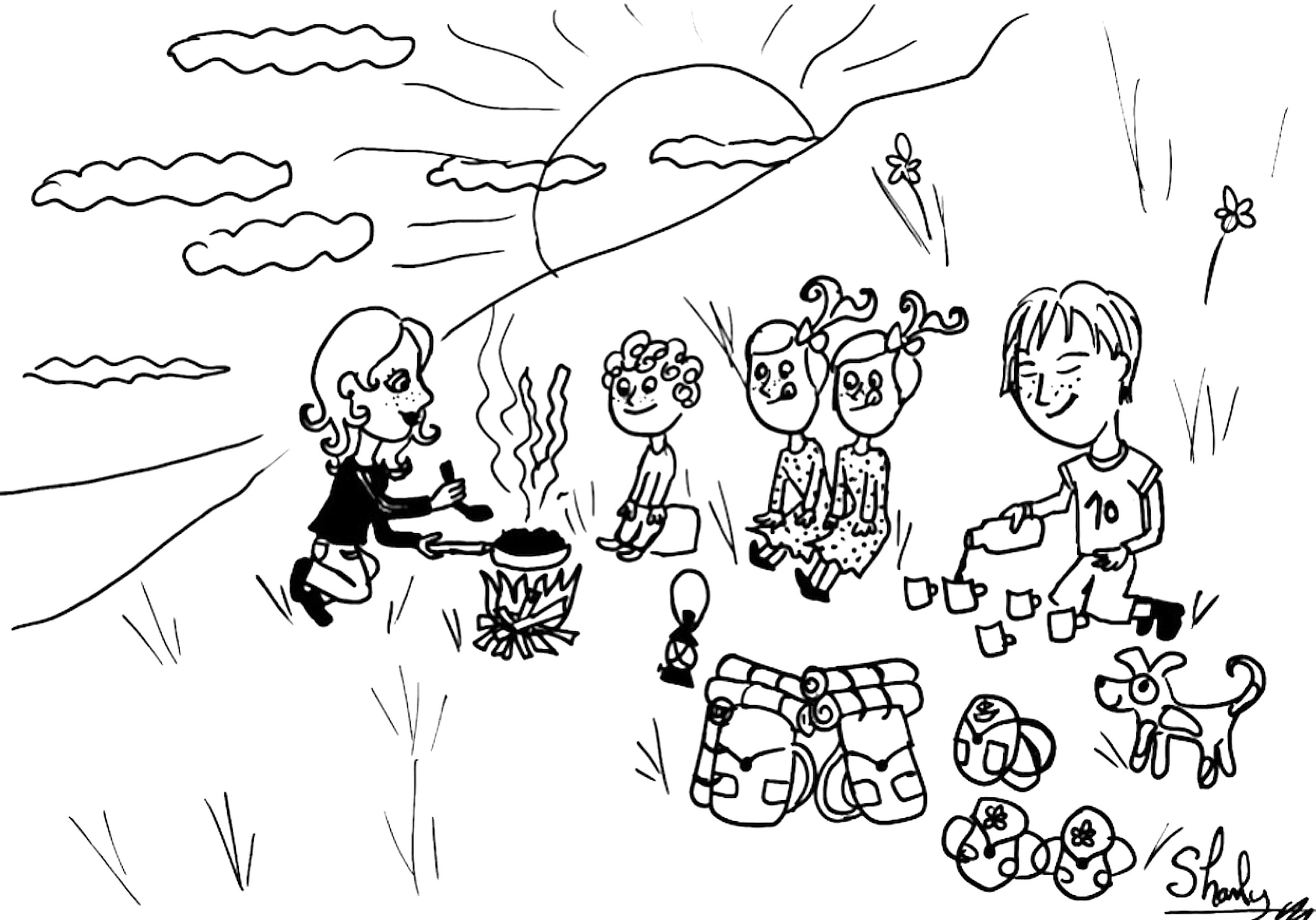 Free Printable Campfire Coloring Pages