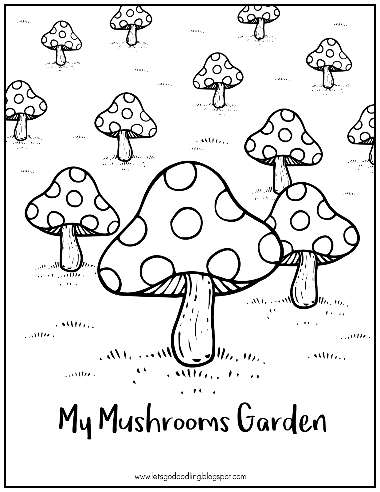 Adult Coloring Pages Printable Mushrooms