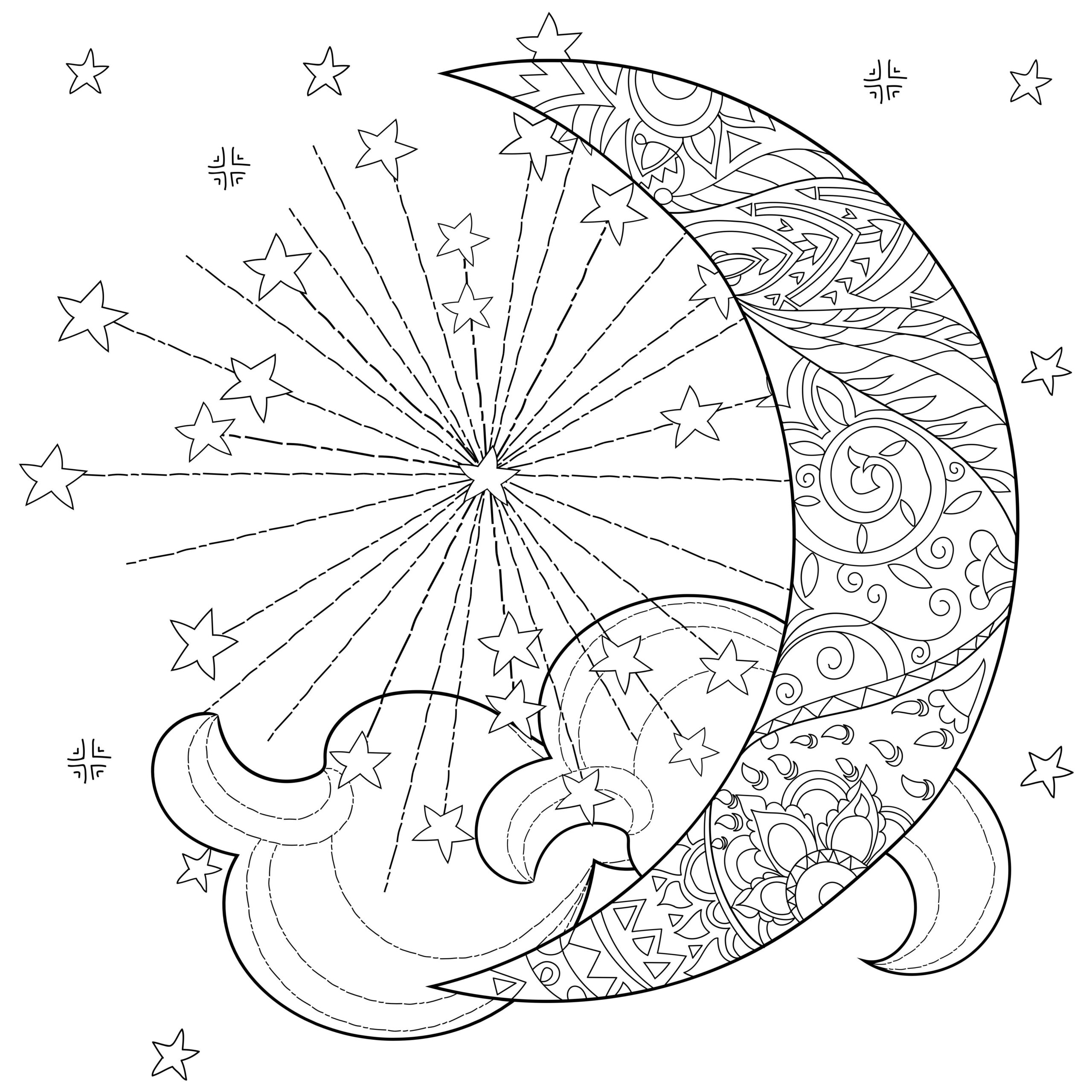 Free Printable Coloring Pages Moon