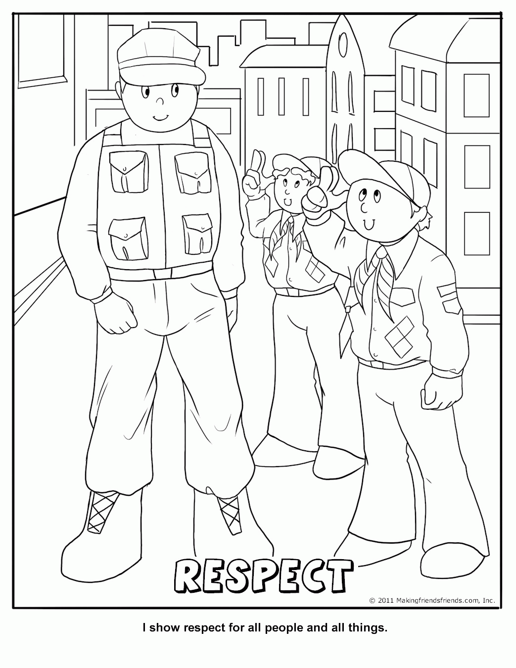 Free Printable Coloring Pages On Respect Free Printable