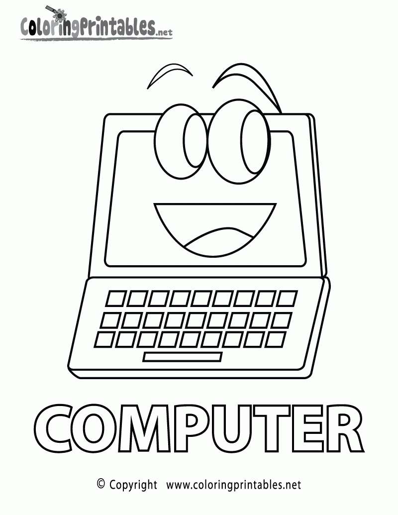 Free Printable Computer Coloring Page