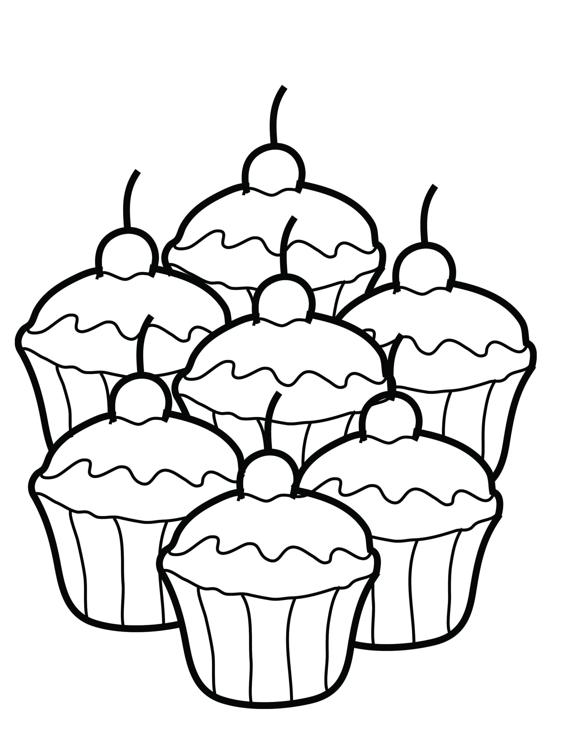 Cupcake Coloring Page Printable