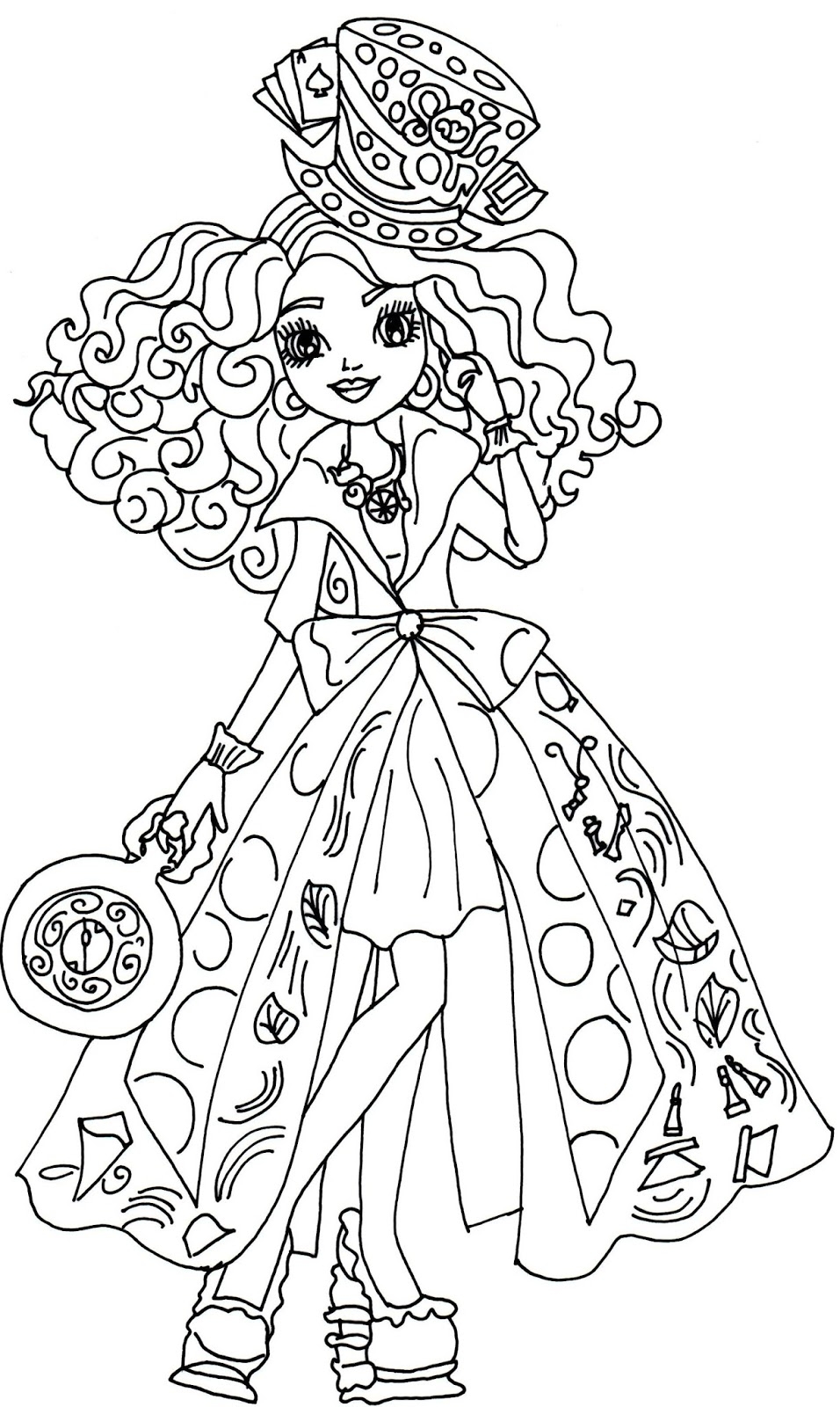 Free Printable Ever After High Coloring Pages Madeline Hatter Way Too Wonderland Ever After