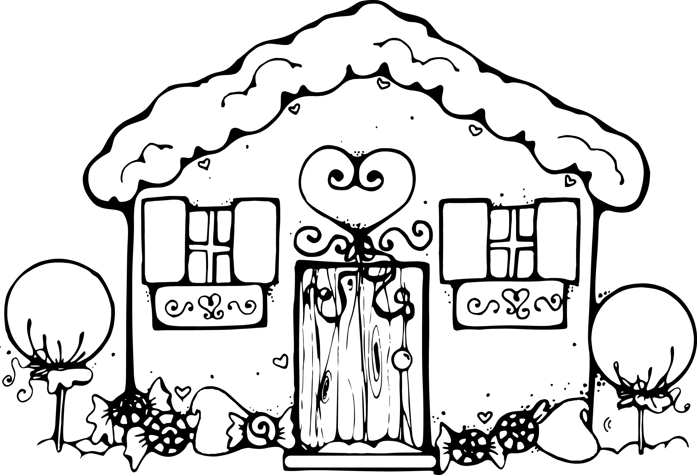 Printable Gingerbread House Coloring Pages
