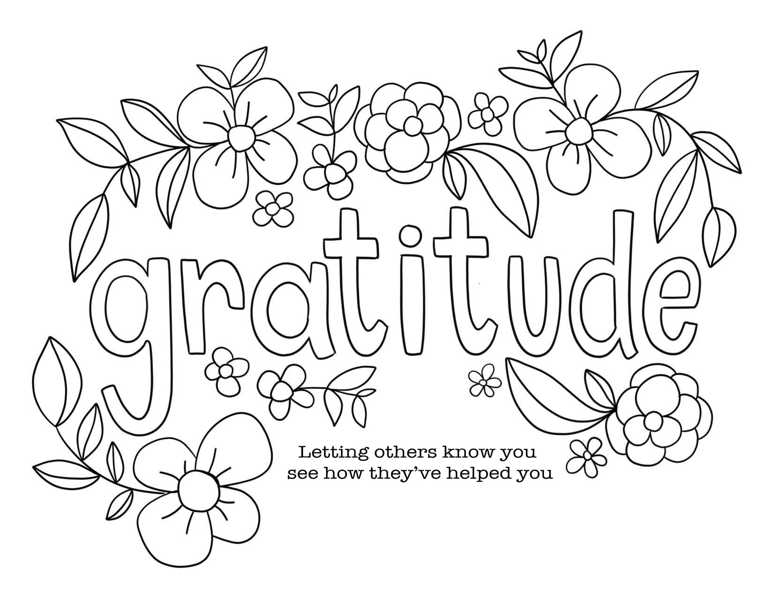 Printable Gratitude Coloring Pages