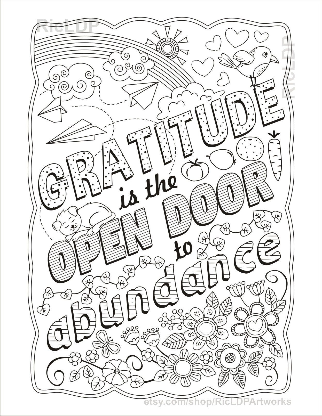 Free Printable Gratitude Coloring Pages