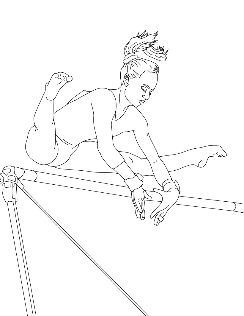Printable Coloring Pages Gymnastics