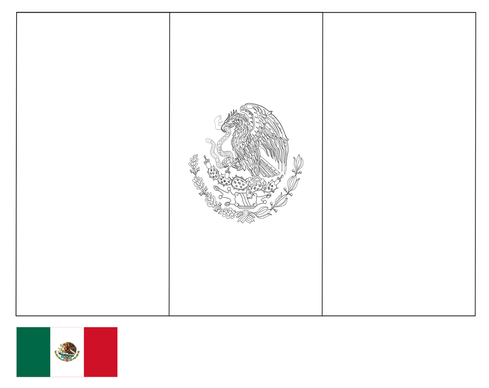 Mexico Flag Printable Coloring Page