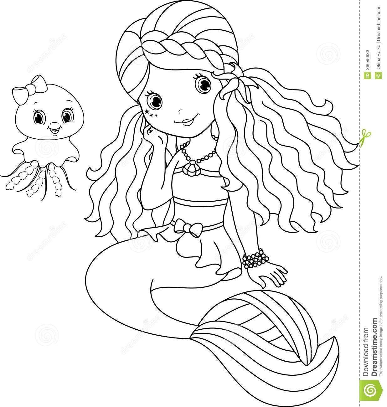 Printable Mermaid Coloring Pages