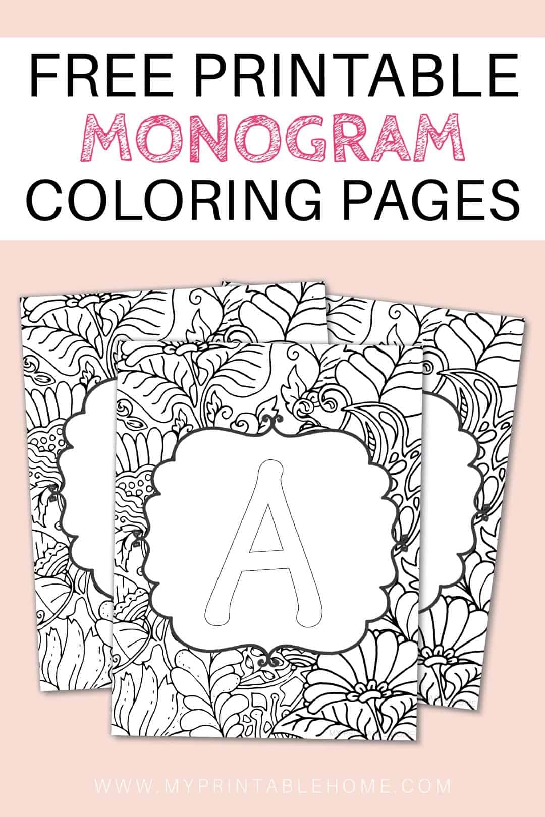 FREE Printable Monogram Coloring Pages My Printable Home