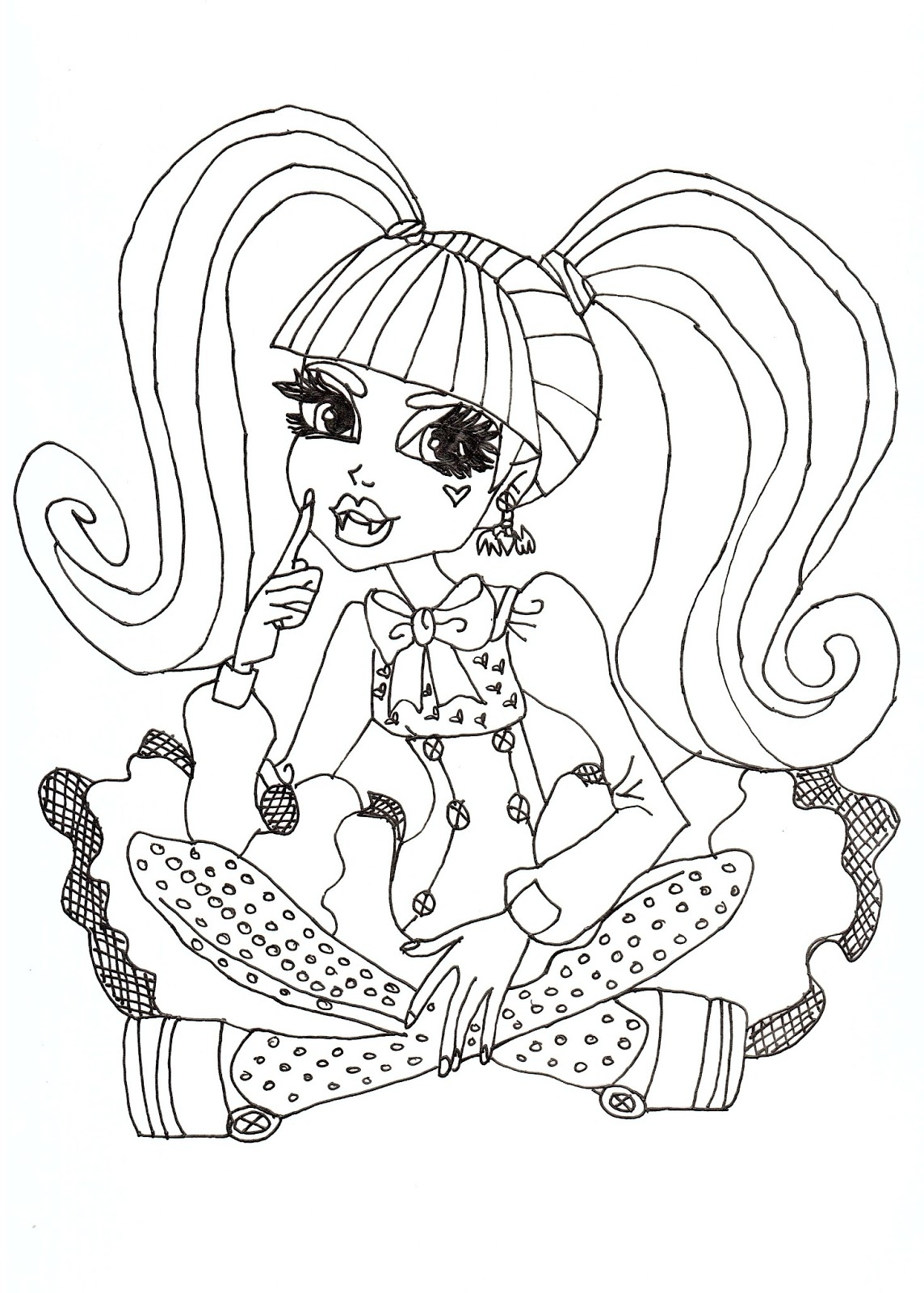 Free Printable Monster High Coloring Pages Monster High Draculaura Free Coloring Sheet