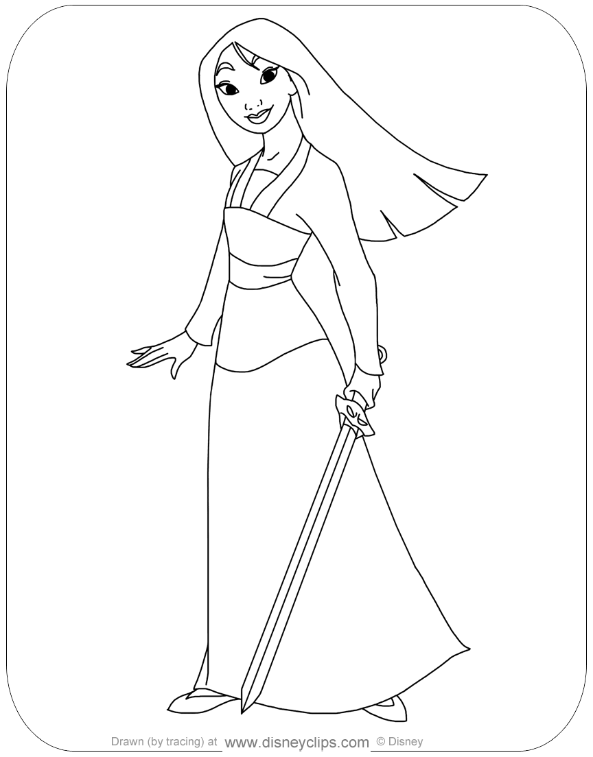 Free Printable Mulan Coloring Pages Disneyclips
