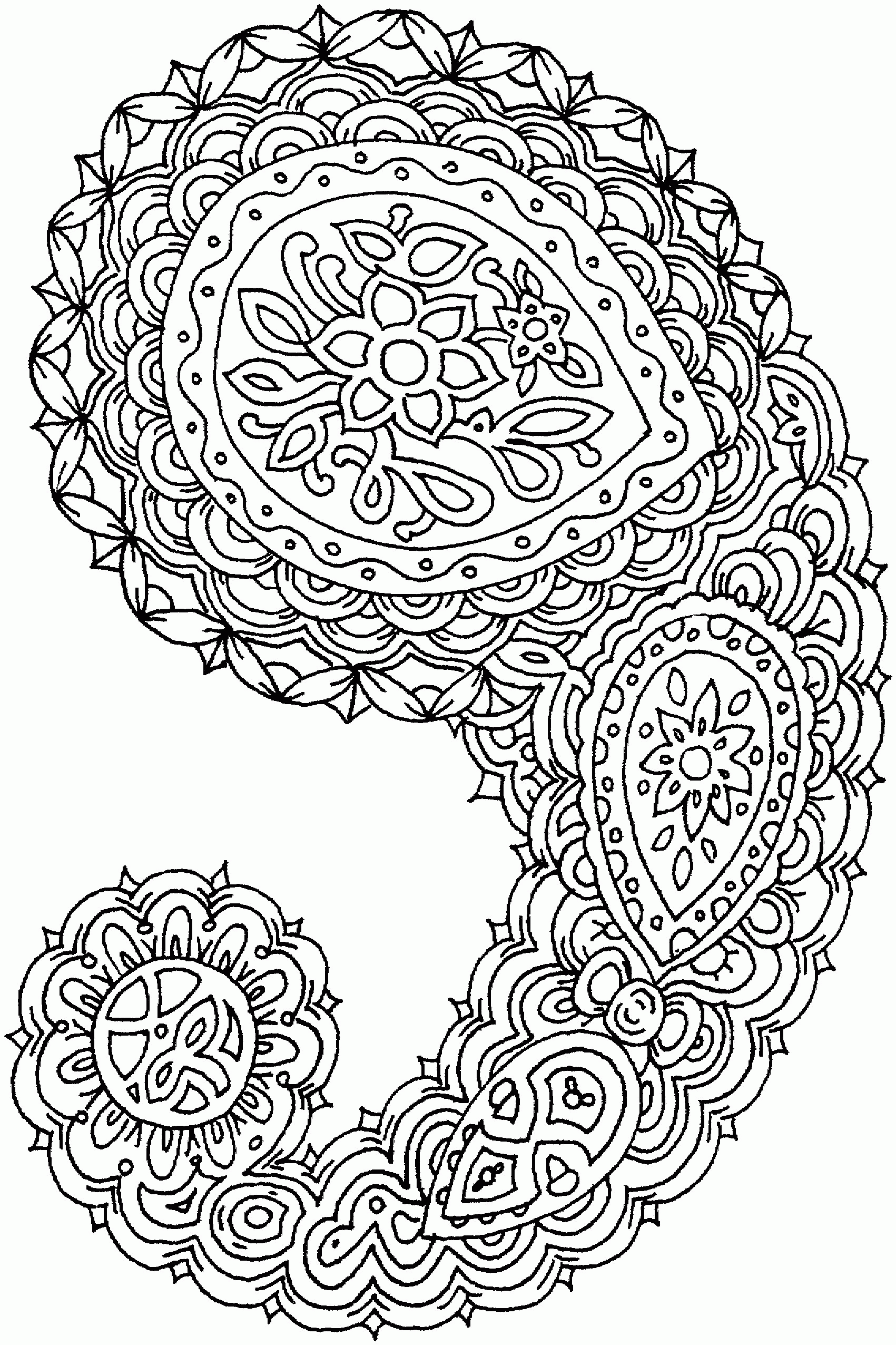 Printable Adult Coloring Pages Paisley