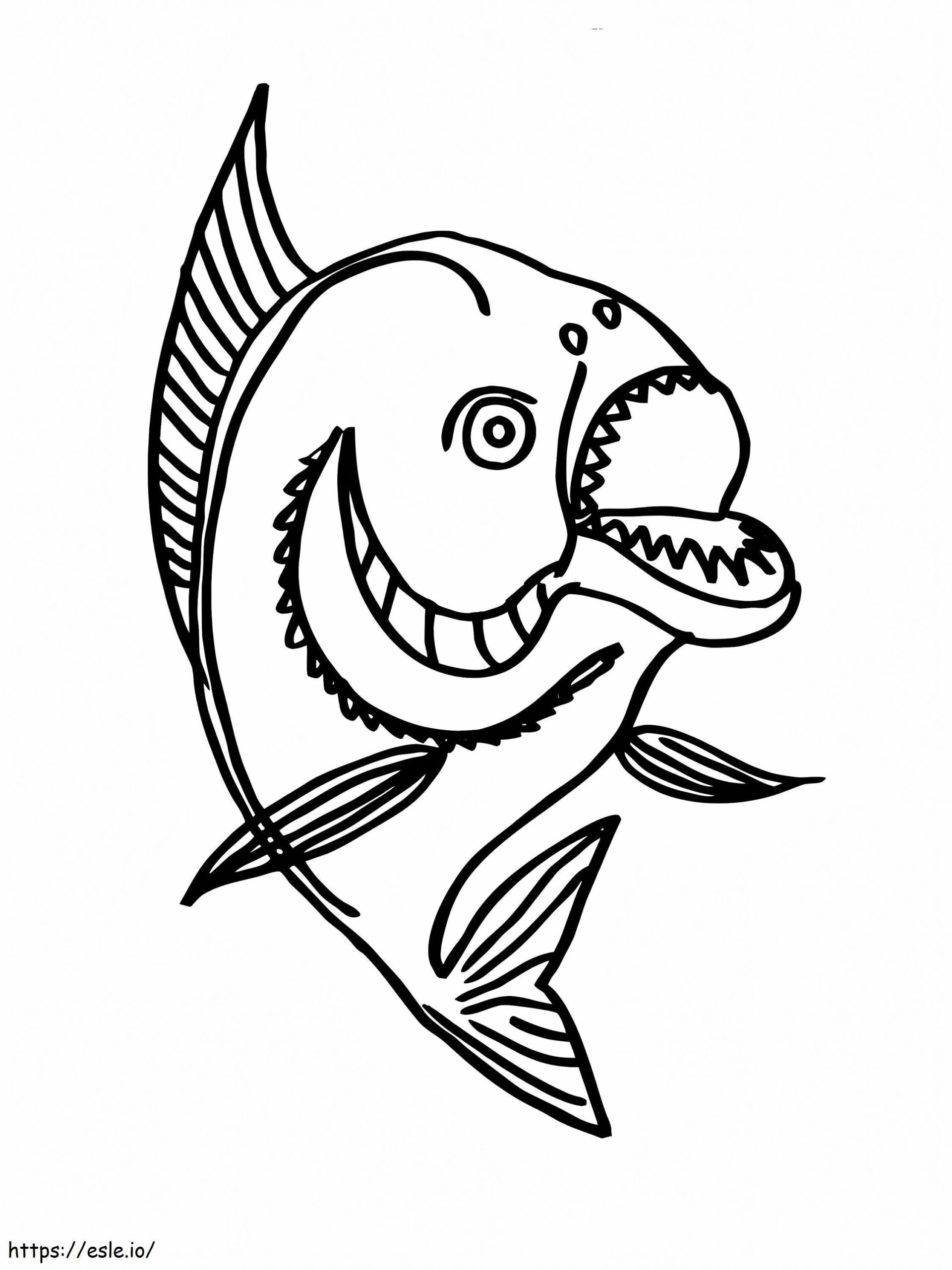 Free Printable Piranha Coloring Page