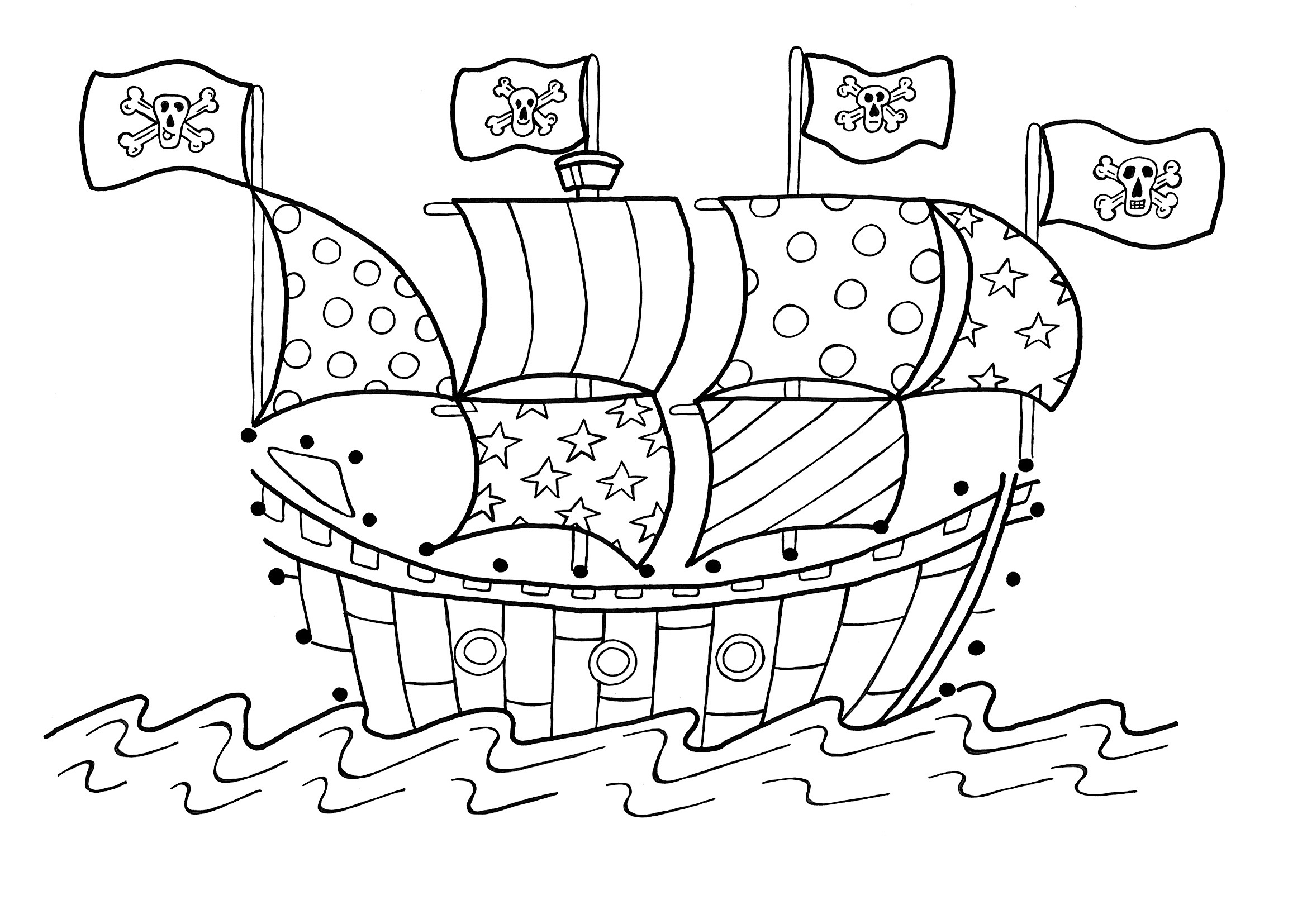 Pirate Ship Coloring Pages Printable
