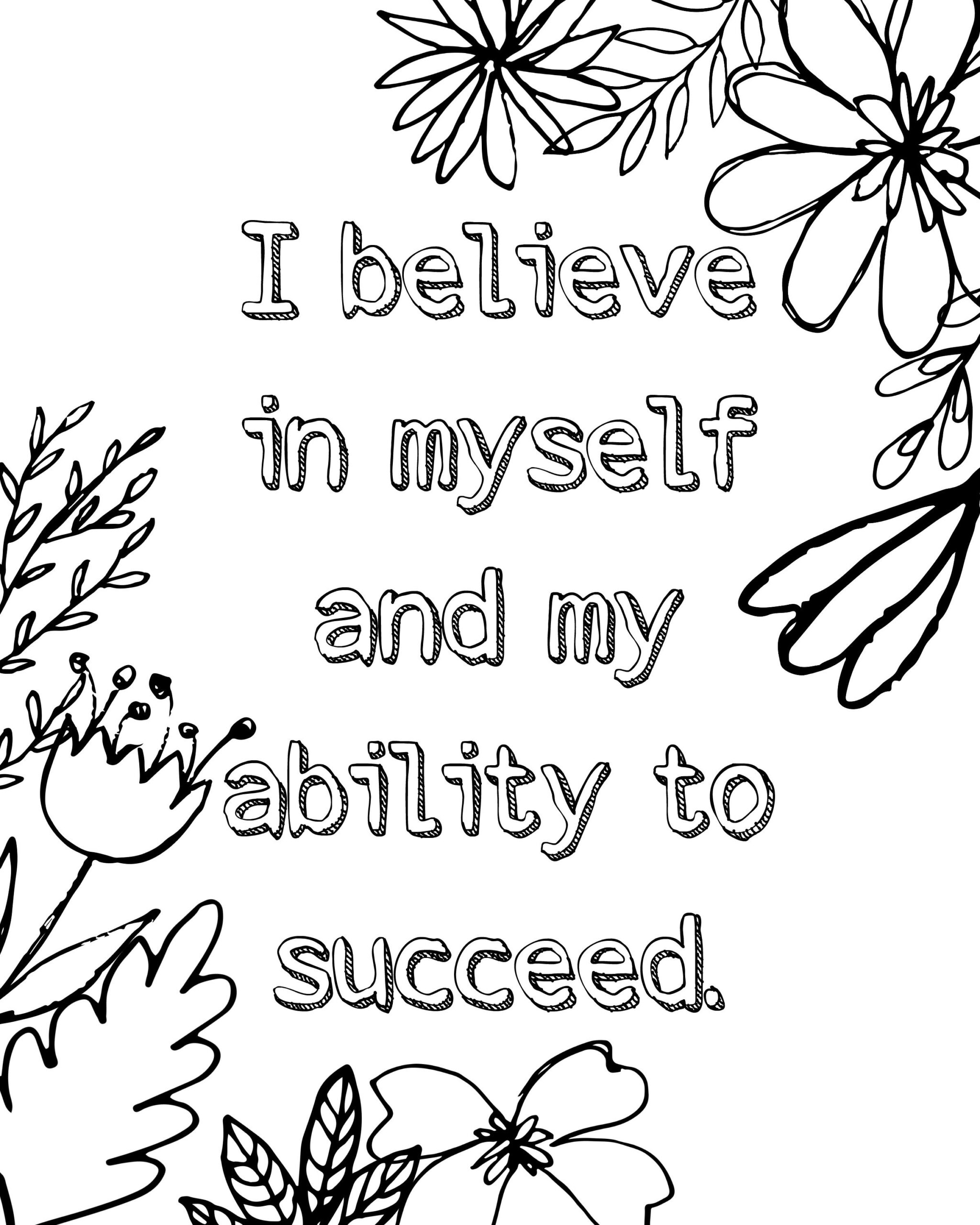 Free Printable Positive Affirmation Coloring Pages