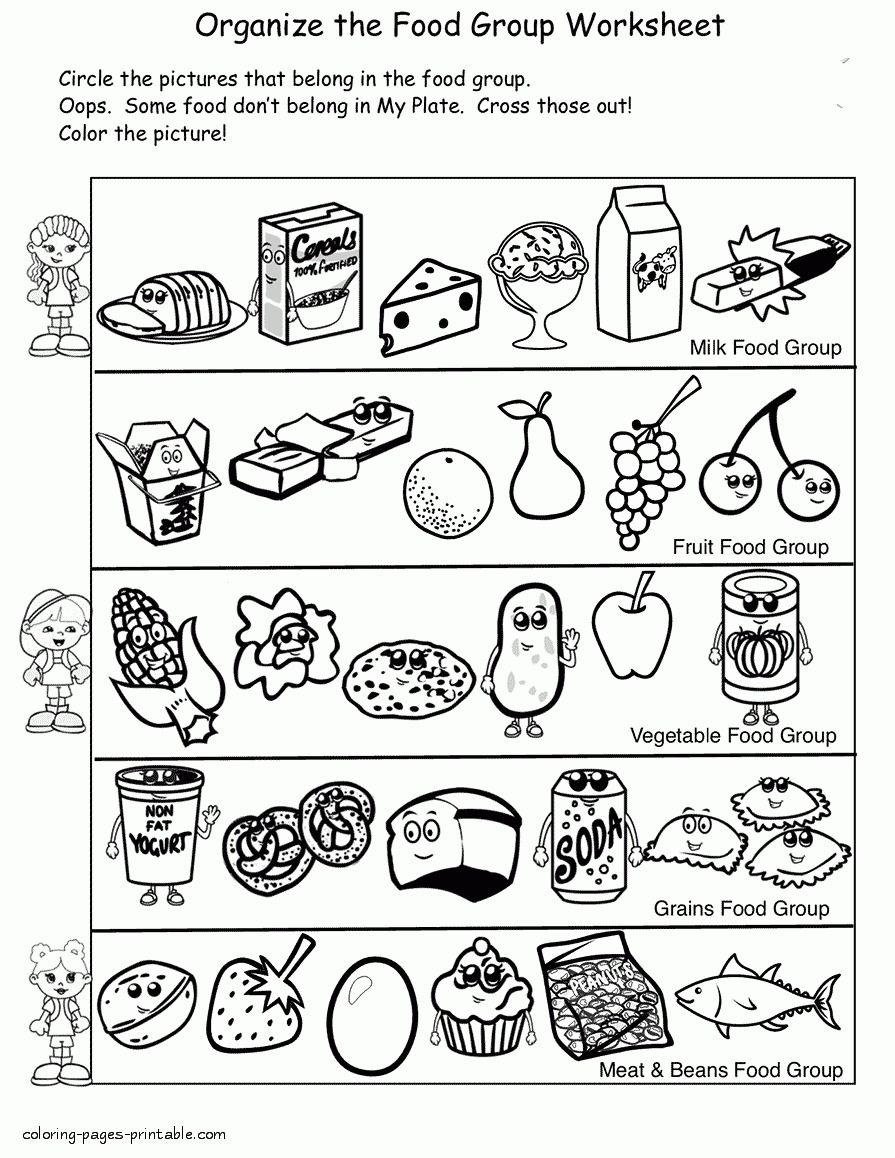 Printable Coloring Pages Healthy Eating