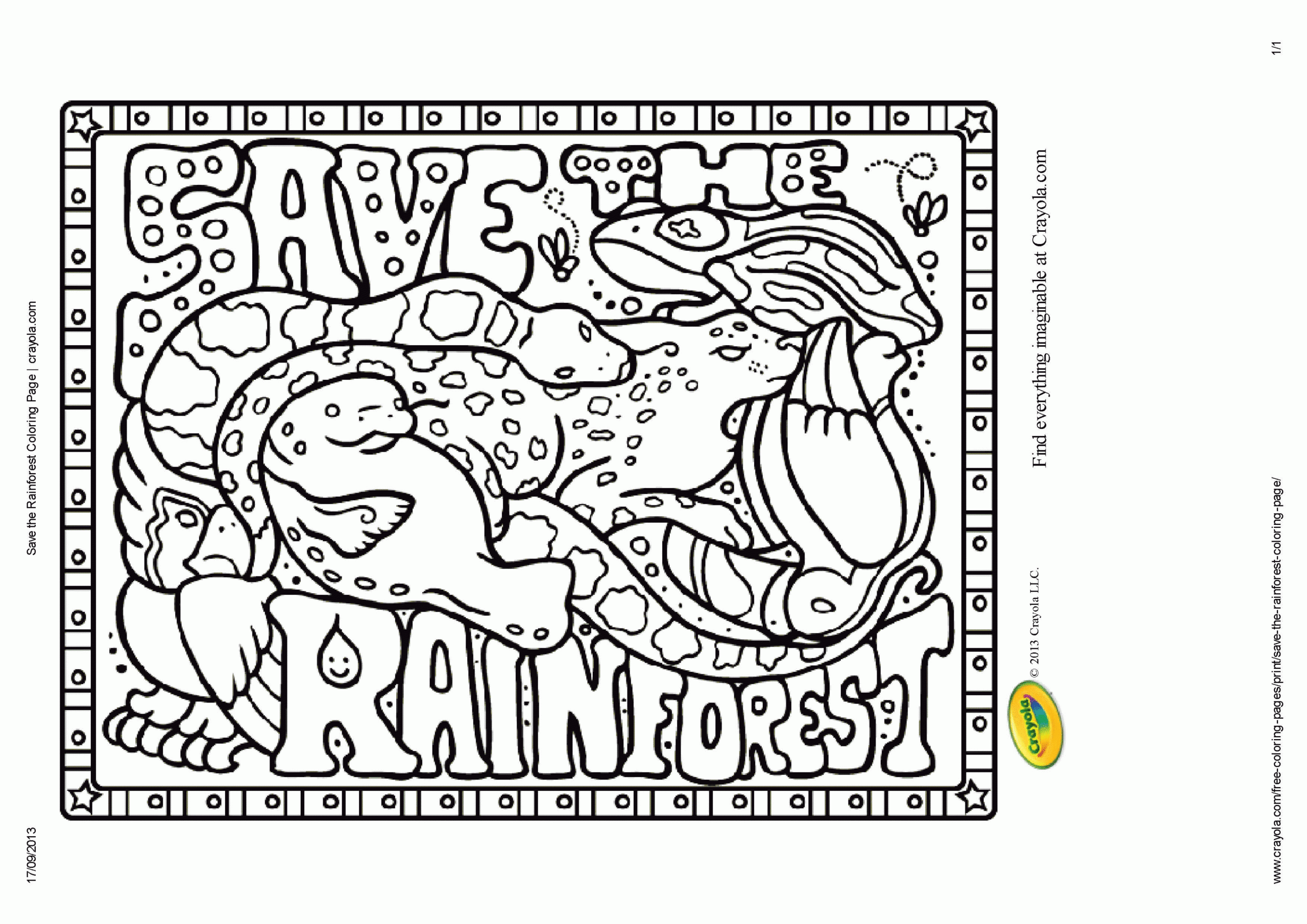 Free Printable Rainforest Coloring Pages Coloring Home