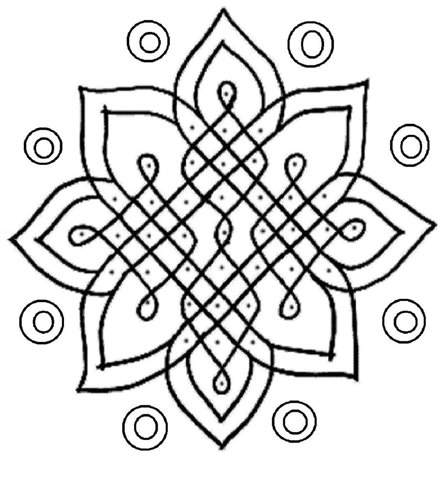 Rangoli Printable Coloring Pages