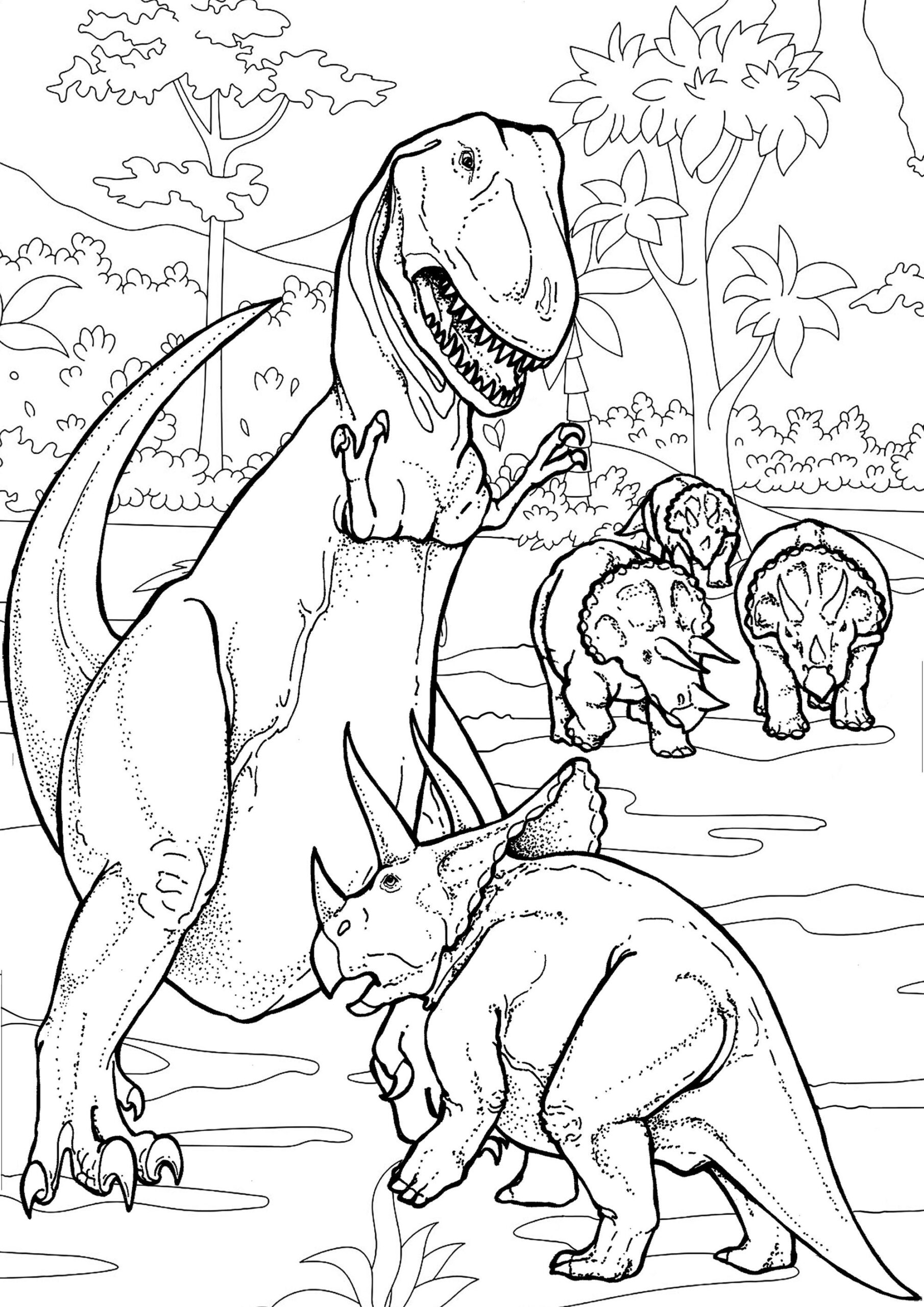 Free Printable Realistic Dinosaur Coloring Pages