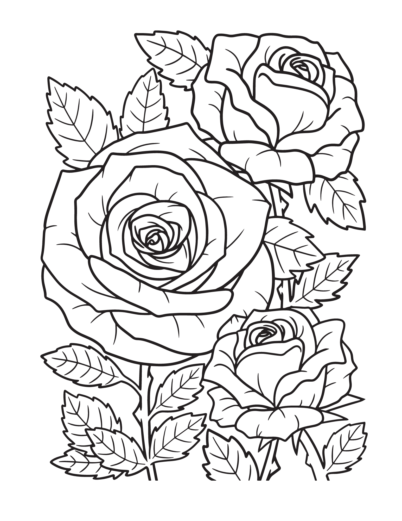 Rose Flower Printable Coloring Pages