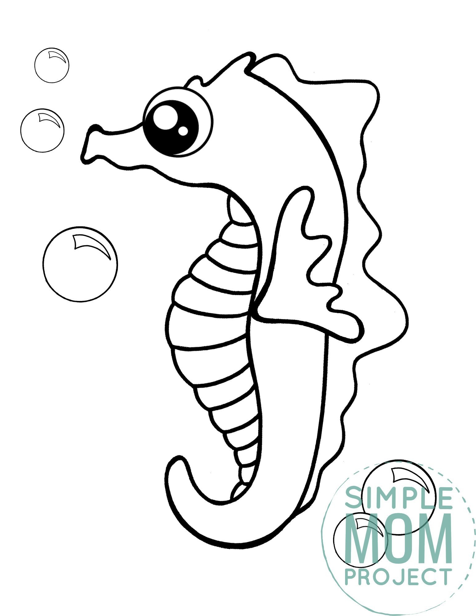 Seahorse Coloring Page Printable