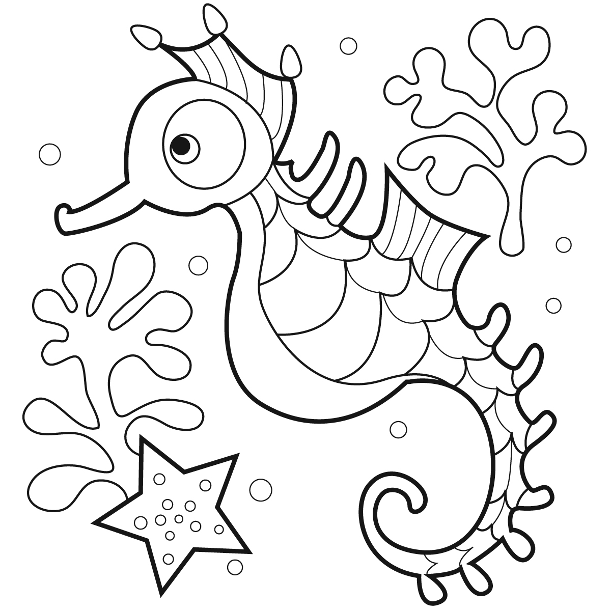 Printable Coloring Pages Seahorse
