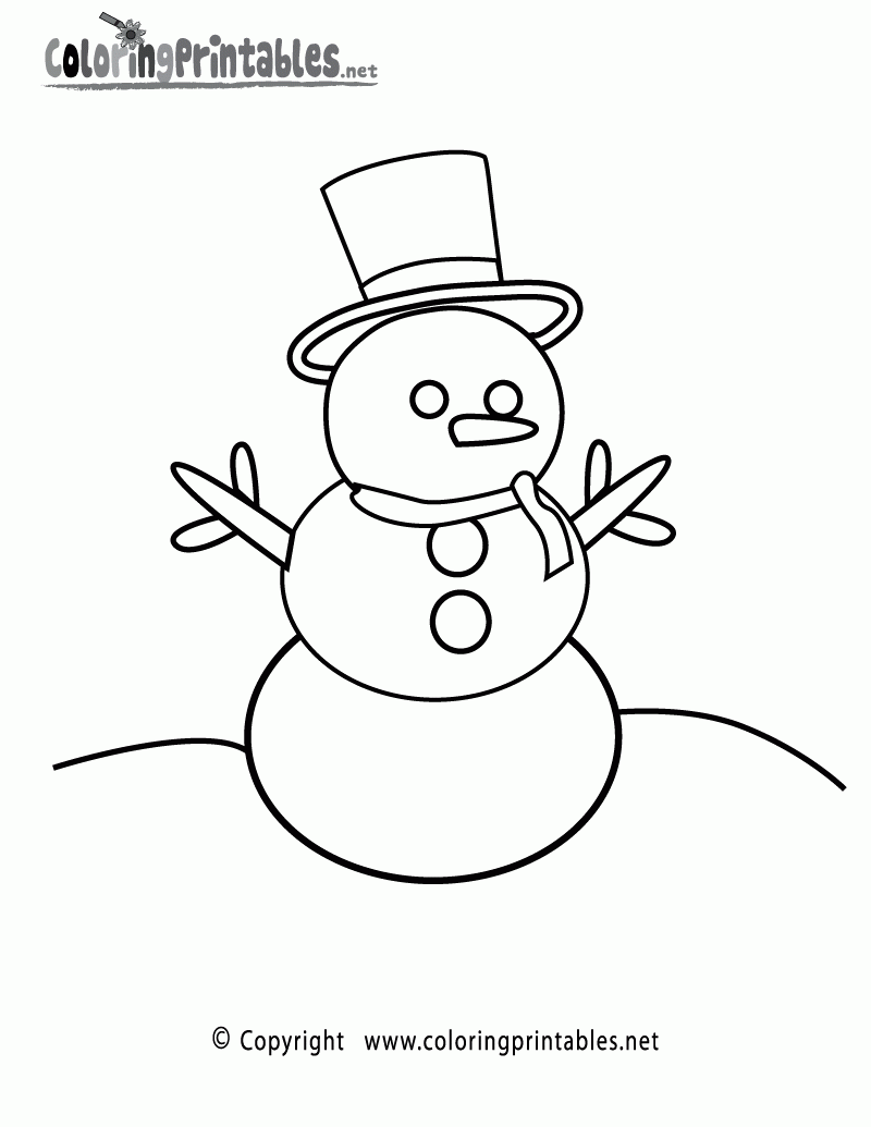 Snowman Coloring Page Printables