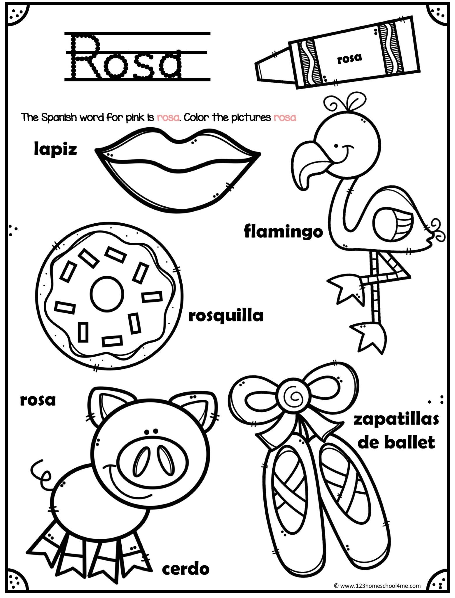 FREE Printable Spanish Colors Worksheet For Kindergarten