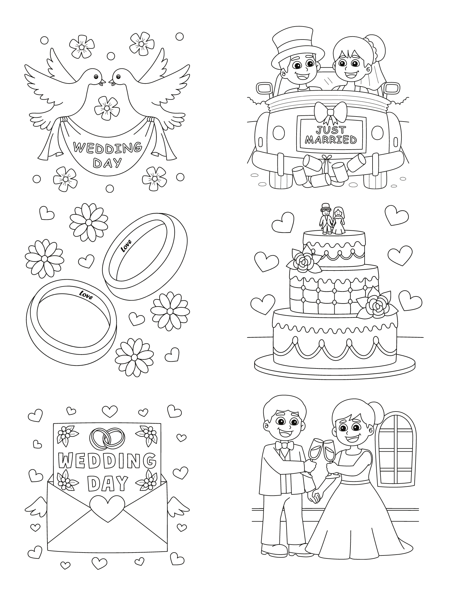 Printable Coloring Pages Wedding Free