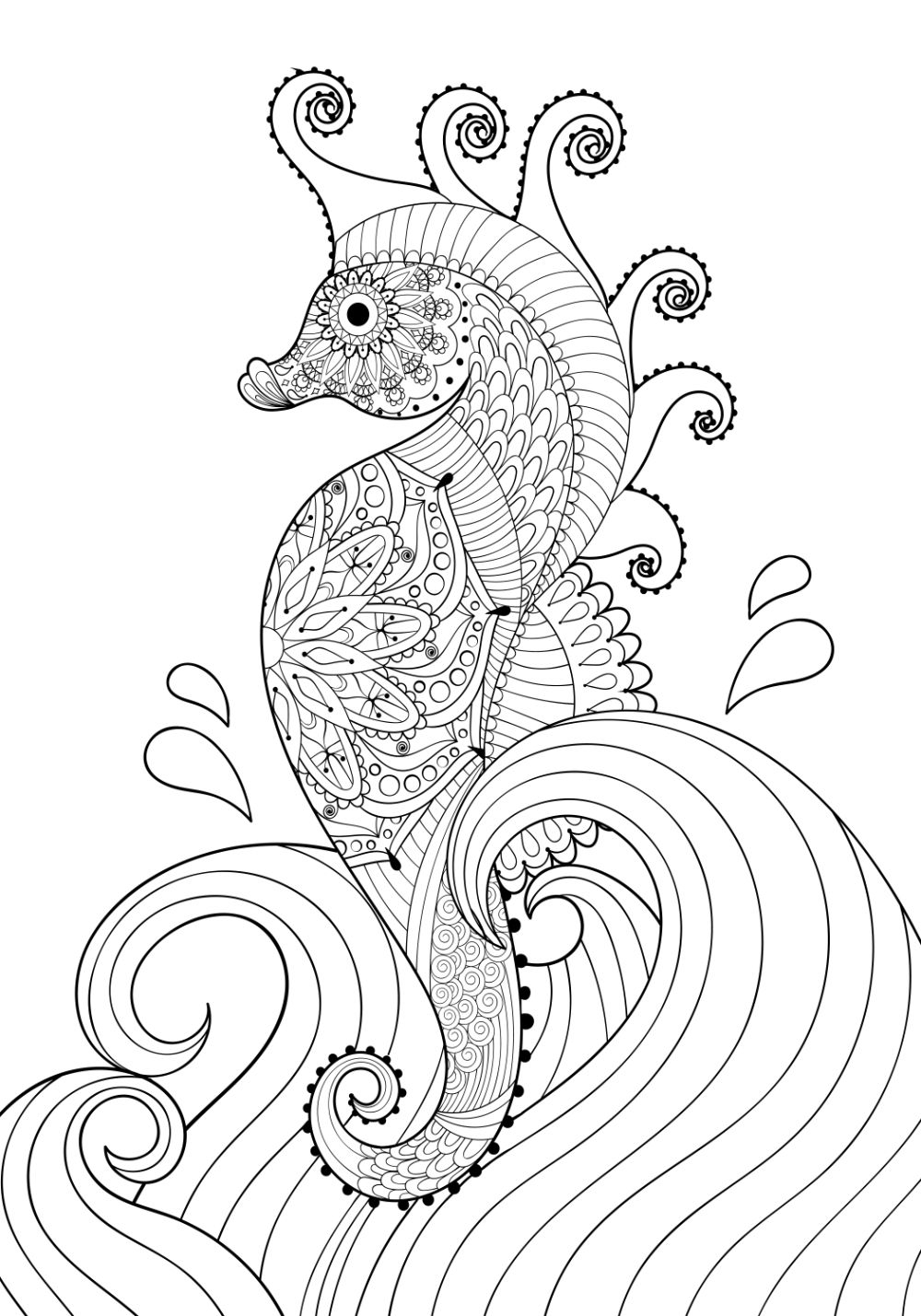 Free SEAHORSE Coloring Pages For Download Printable PDF VerbNow
