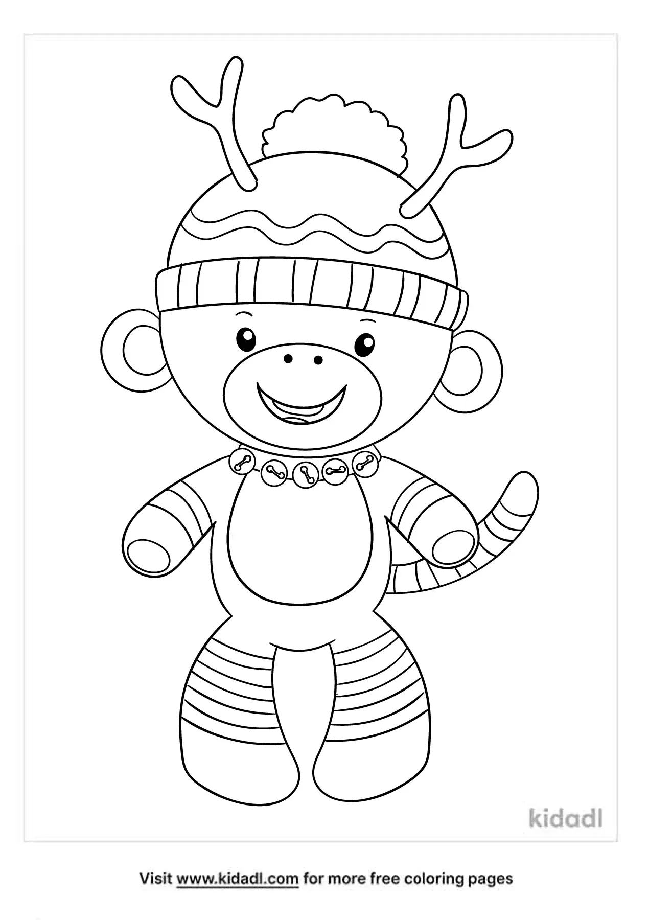 Free Sock Monkey Coloring Page Coloring Page Printables Kidadl