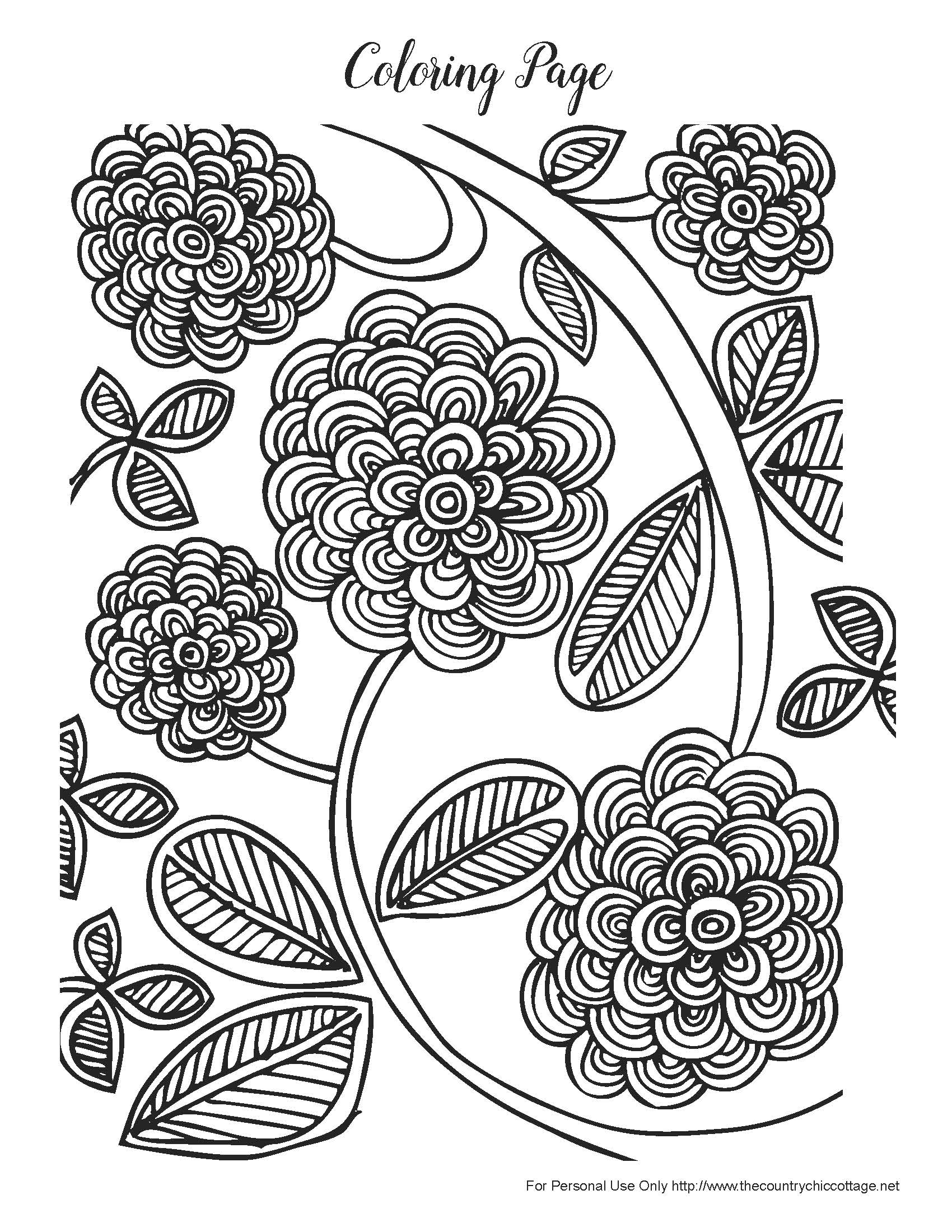 Free Spring Coloring Pages For Adults The Country Chic Cottage