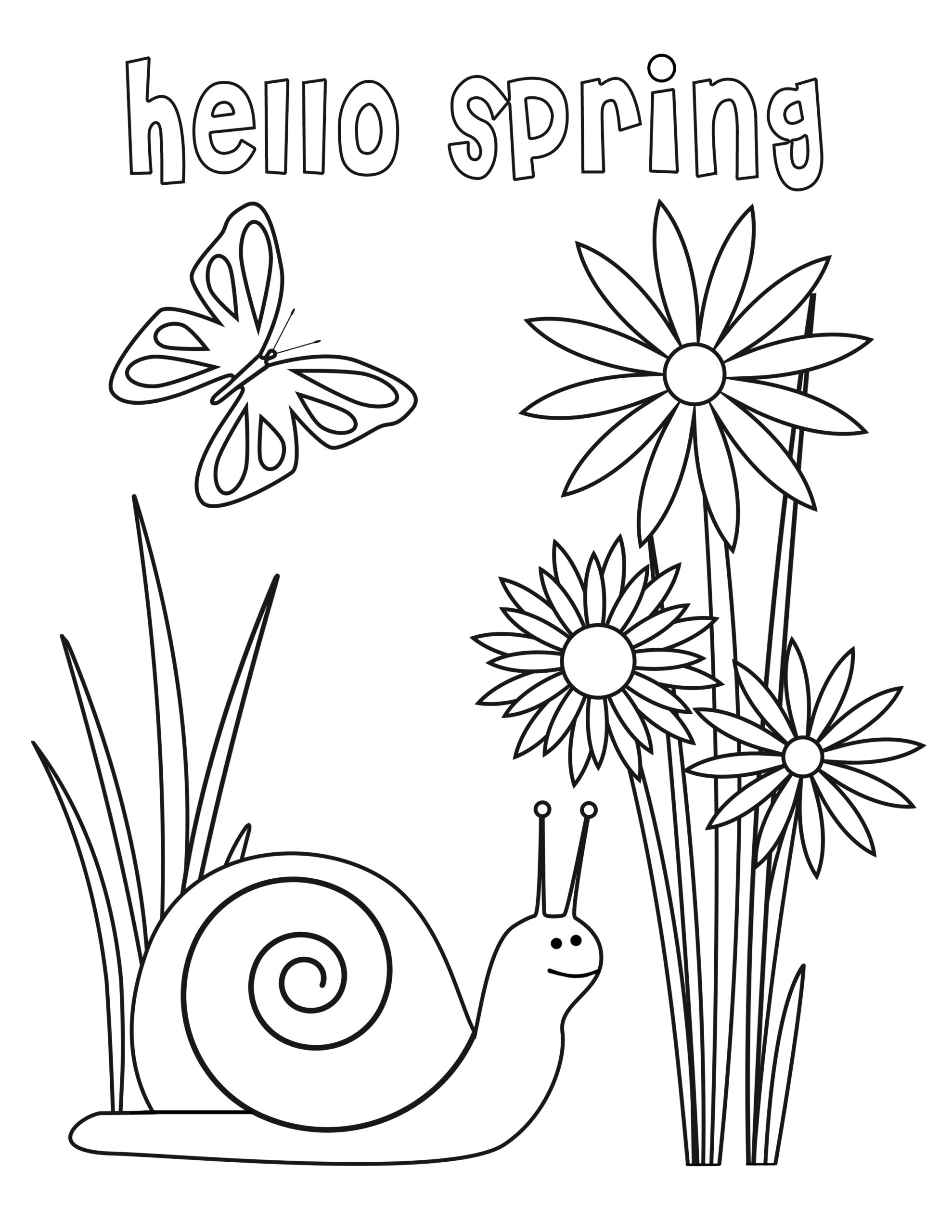Free Spring Coloring Pages Printable