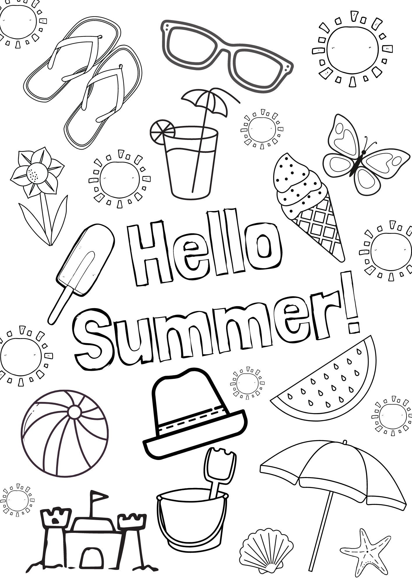 Summer Coloring Pages Free Printable