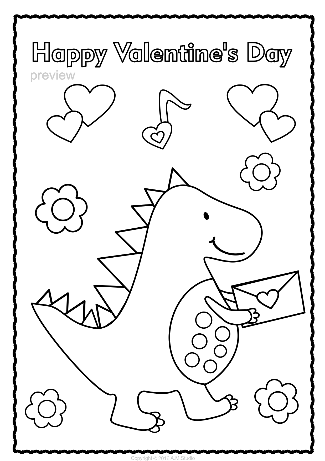 Free Valentines Day Coloring Pages For Preschool 301 DXF Include