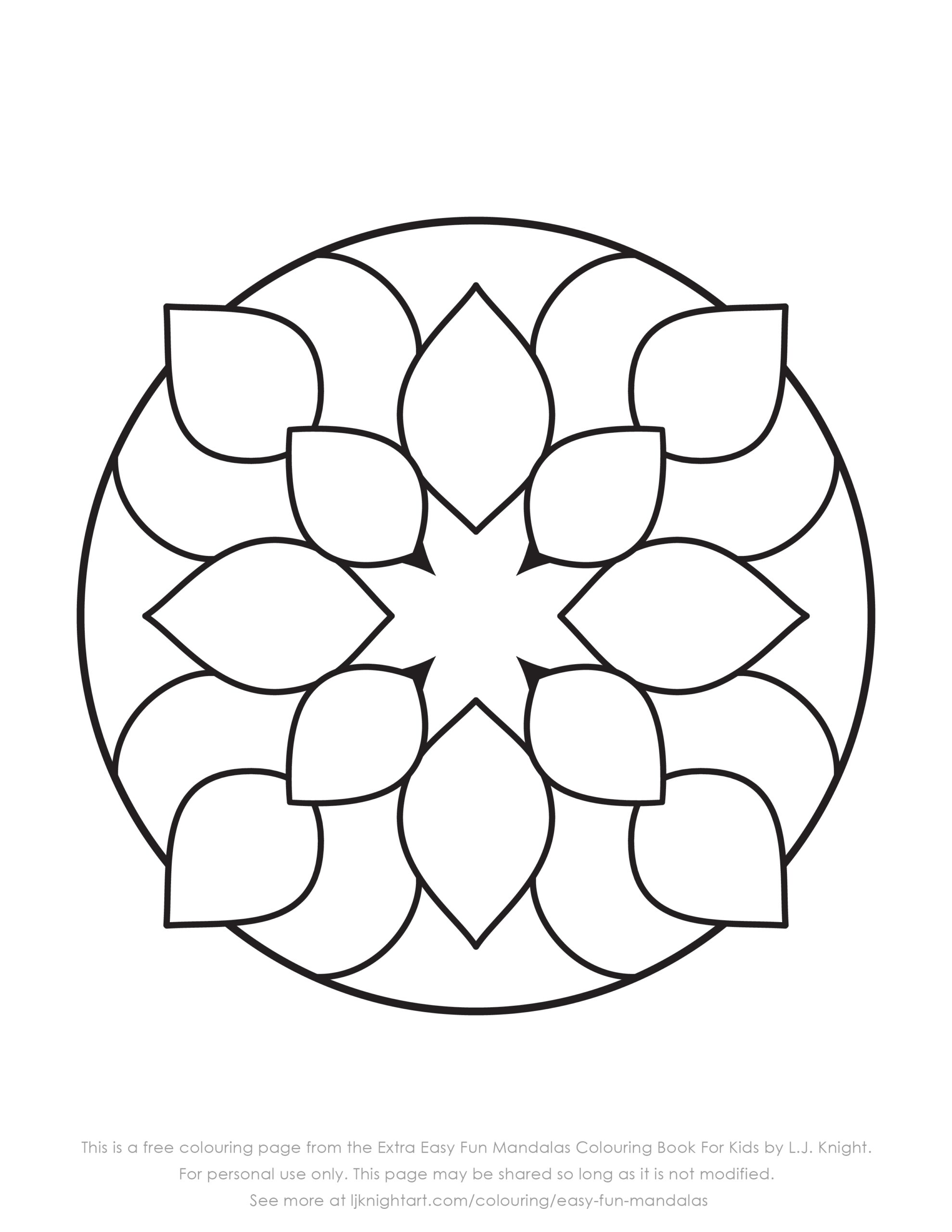 Coloring Page Printable Mandala Easy