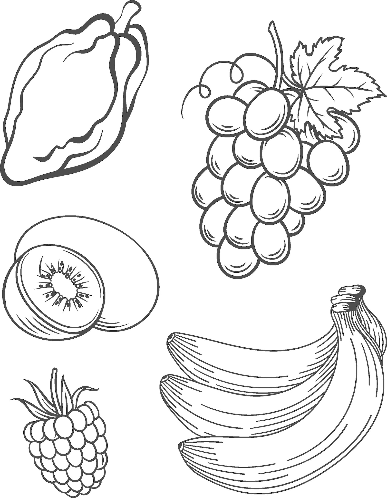Printable Fruit Coloring Pages