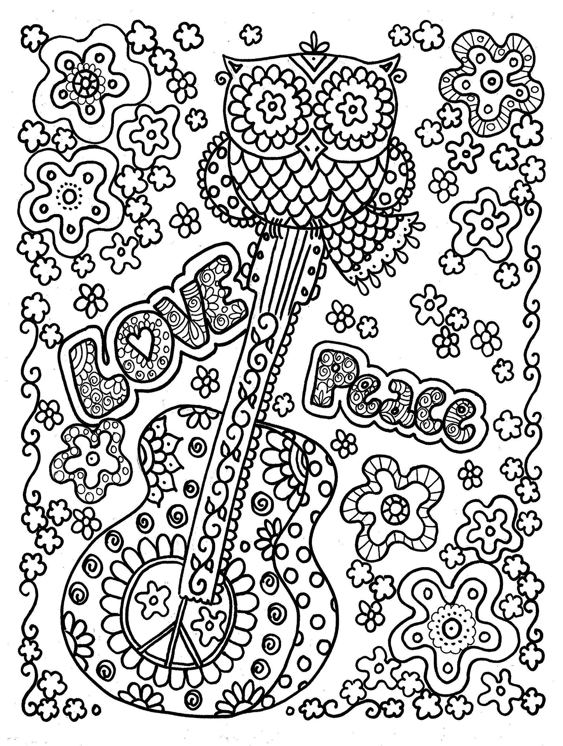 Funky And Fun Owls Coloring Book Spiral Bound No Bleed Paper Single Sided Deborah Muller