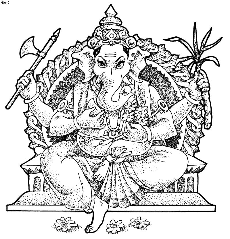 Ganesha Coloring Pages Print For Free WONDER DAY