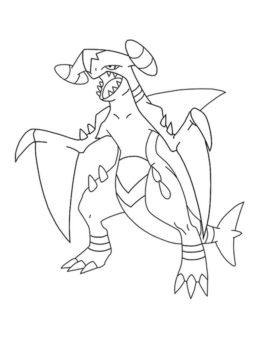 Garchomp Pokemon Coloring Pages Free Printable