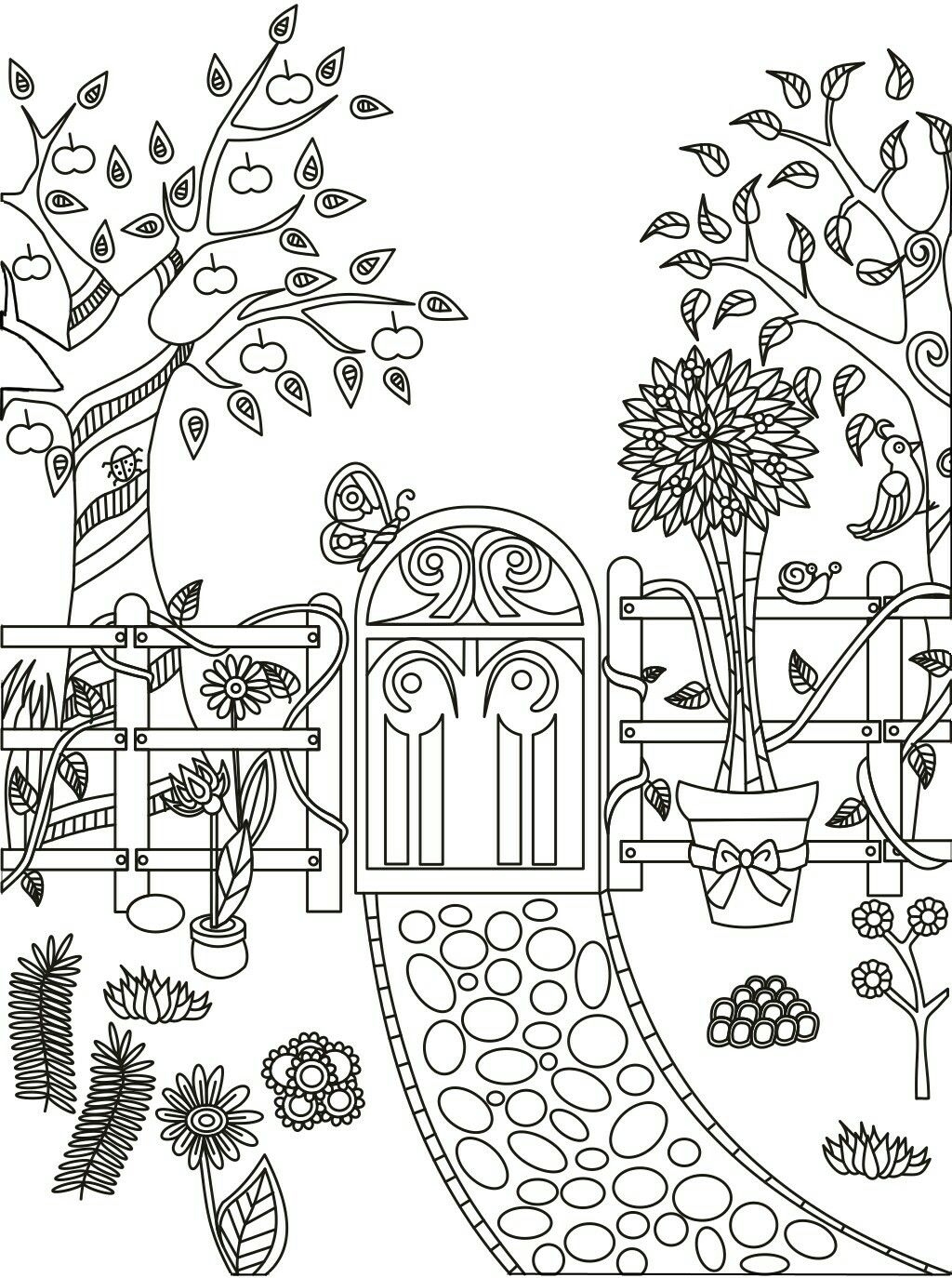 Garden Path Coloring Page Garden Coloring Pages Secret Garden Coloring Book Secret Garden