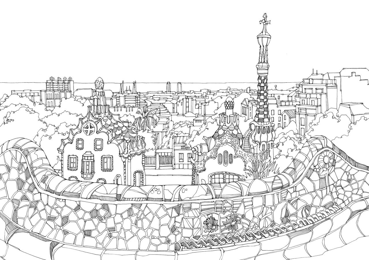 Gaudi Coloring In Page Coloring Pages