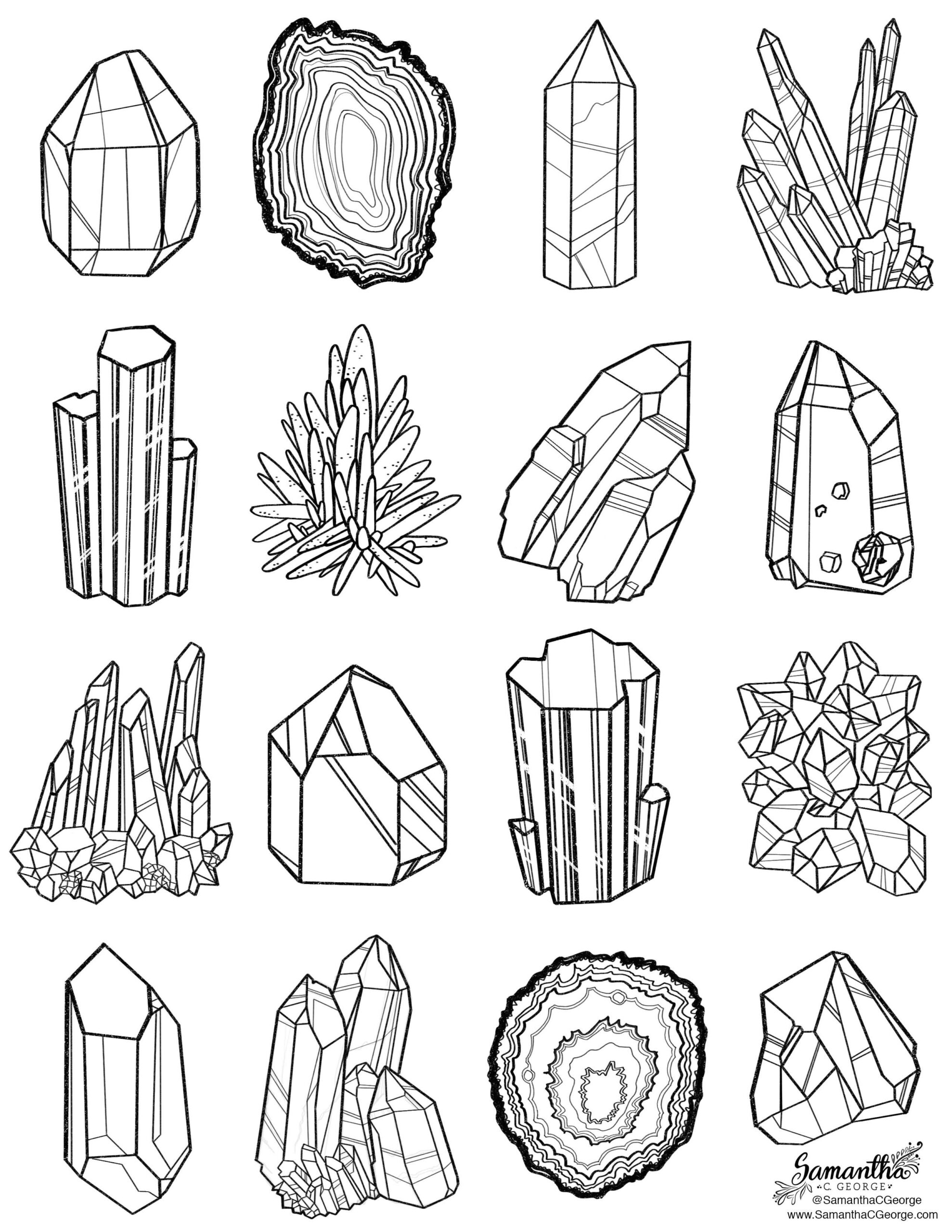 Printable Crystal Coloring Pages