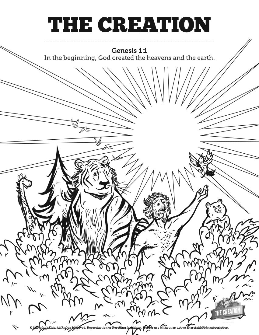 Genesis Coloring Pages The Story Of Creation Coloring Page Blog