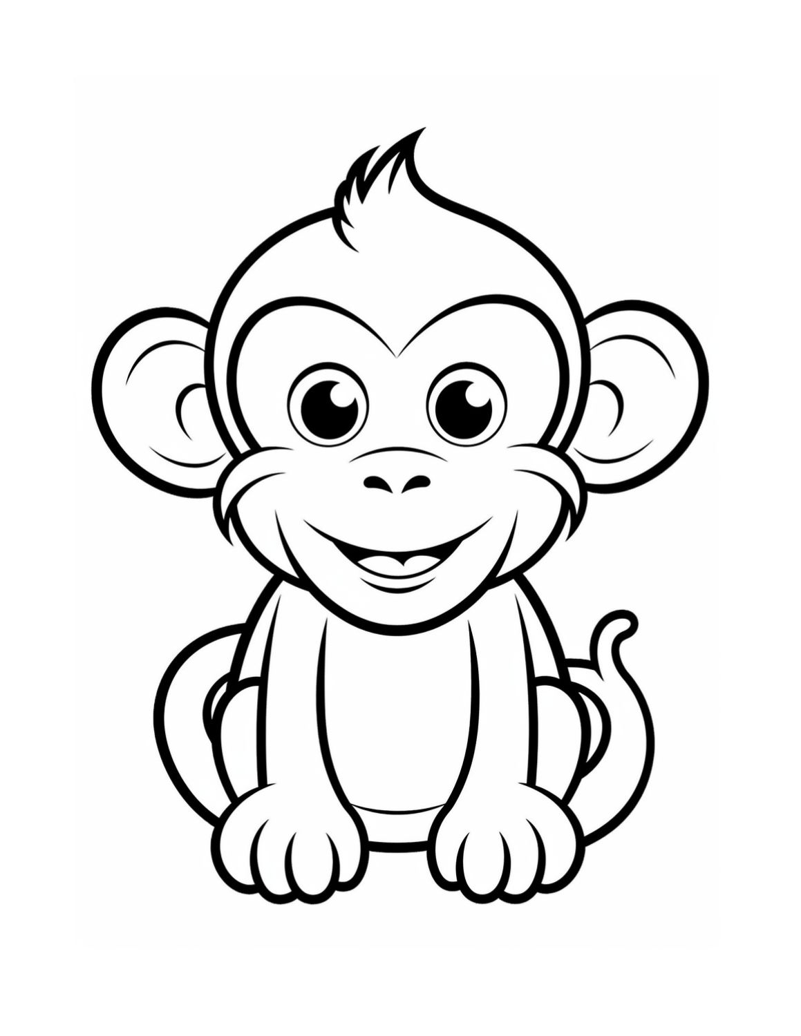 Girl Baby Monkey Coloring Pages